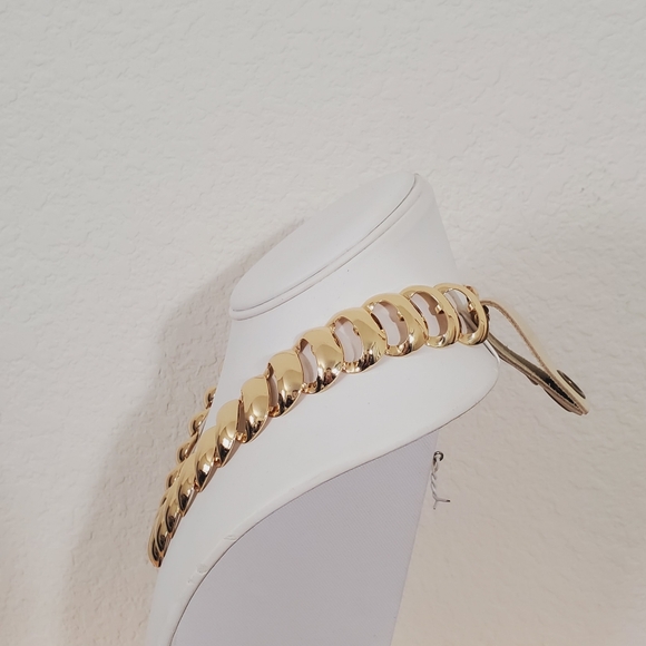 Anthropologie Gold Tone Ladder Link Collar Necklace 90s Elegant Minimalist NWT - Picture 12 of 16